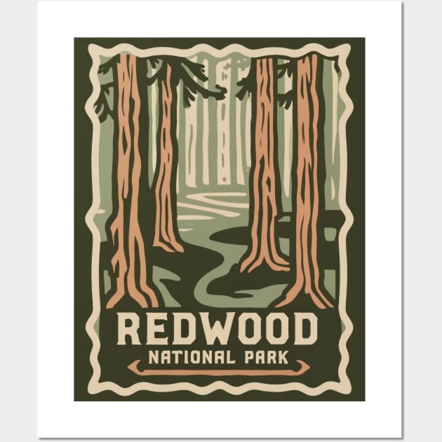 Redwood National Park Travel Sticker Wall Art by GreenMary Design